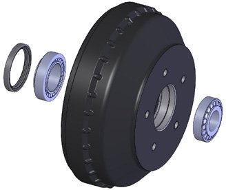 Tambour de frein W 235 RS 230×50 jusqu’à 02/2017 avec roulements 30206/32008 X, 5xØ112 WAP 8101671