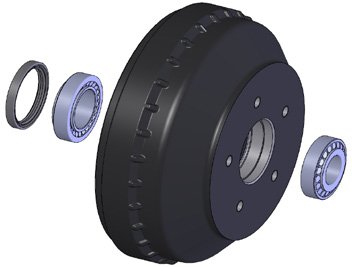 Tambour de frein W 235 RS 230×50 à partir de 03/2017 avec roulements 30206/32008 X, 5xØ112 WAP 8101738