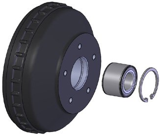 Tambour de frein W 235 RS 230×50 avec roulement compact étanche, 5xØ112 WAP 8101742