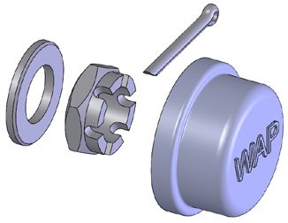Bouchon de moyeu WAG 055 L, M16x1,5, Ø42 WAP 8302833