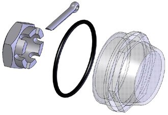 Bouchon de moyeu WAG 055 L-OBS, M16x1,5, M47x1 WAP 8303964