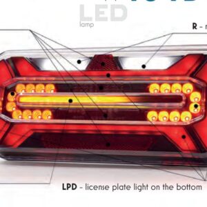 Feu arrière 8 fonctions LED W184DD BLACK gauche WAS 1279 DD L BLACK O12