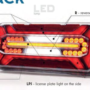 Feu arrière 5 fonctions LED multifunctional rear lamps WAS7 1291 L/P BLACK WAS7
