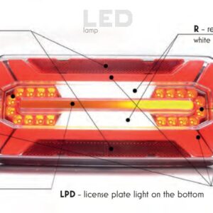 Feu arrière 7 fonctions LED W185DD gauche WAS 1302 DD L O24
