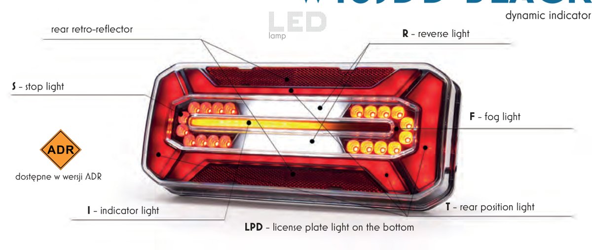 Feu arrière 7 fonctions LED feux-arriere gauche Schlemmer WAS 1302 DD L BLACK SCHL