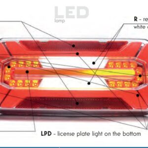 Feu arrière 6 fonctions LED W185DD S2 WAS 1655 DD L O12