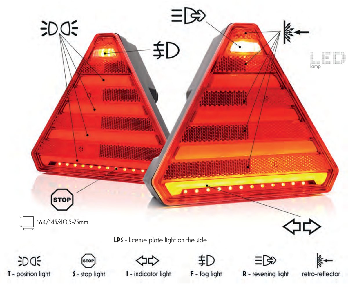 Feu éclairage de plaque LED W245 TYCO WAS 1632 L/P TYCO