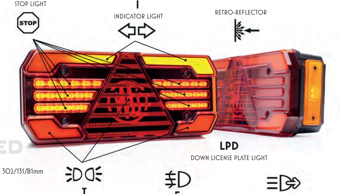 Feu arrière 5 fonctions LED LED Schlemmer WAS 1690 L SCHL