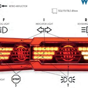 Feu arrière 5 fonctions LED W252DD droit TYCO WAS 1980 P TYCO