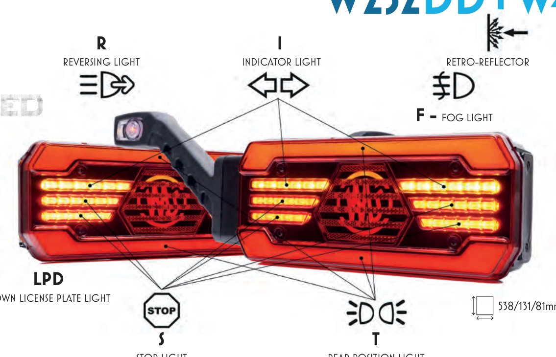 Feu arrière 6 fonctions LED Multifunctional rear droit WAS 1993 P