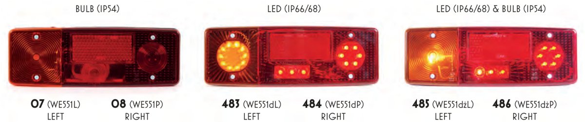 Feu arrière 5 fonctions LED WE551d WAS 483