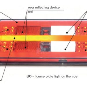 Feu arrière 5 fonctions LED W187DD cable WAS 1312 L/P O24