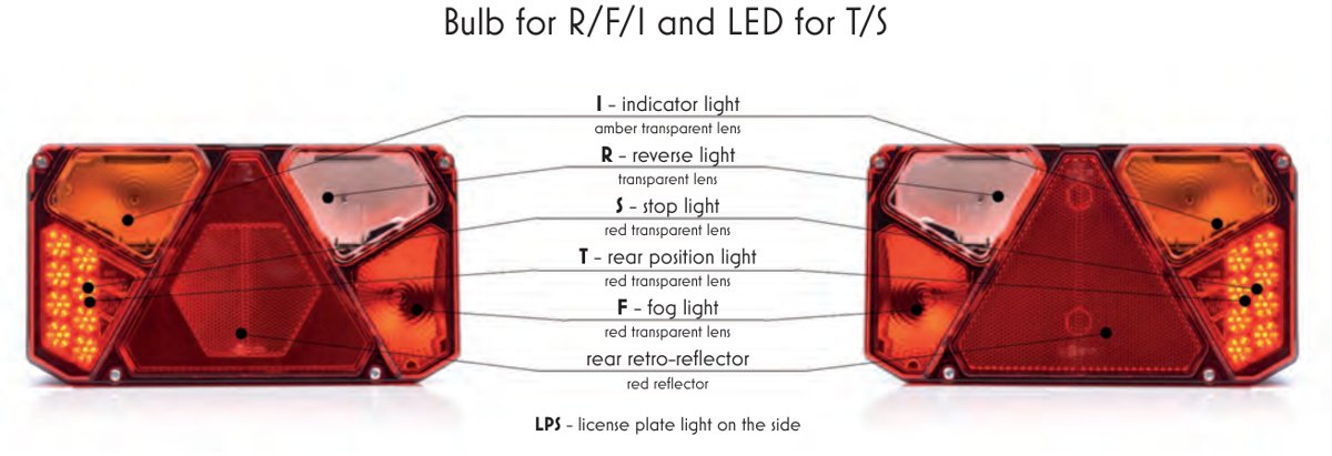 Feu éclaire-plaque Hybrid lamps WAS 962