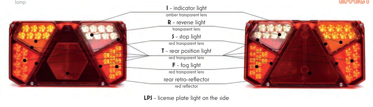 Feu arrière 6 fonctions LED feux-arriere Standard WAS 1021