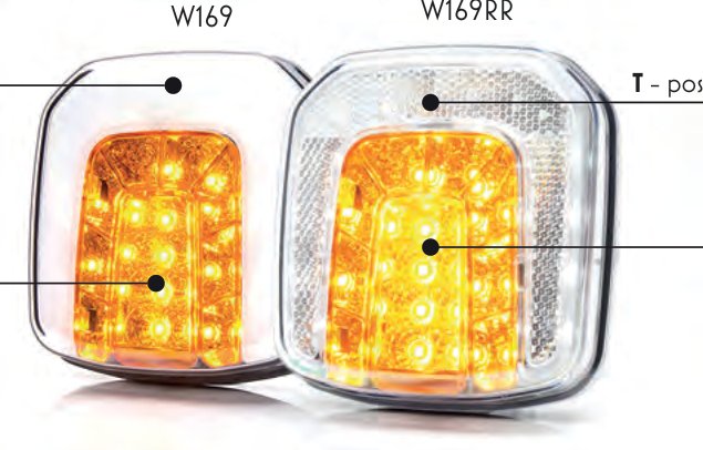 Feu position / clignotant LED multifunctional rear open cable WAS 1177