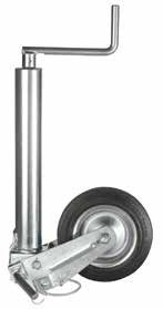 Roue jockey Ø 70 mm, roue 250 x 60 caoutchouc plein, 500 kg Winterhoff 1860882
